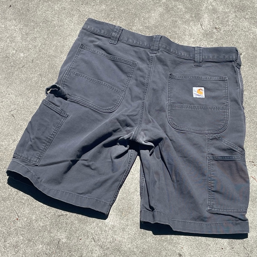 Carhartt Gray Carpenter Shorts with Relaxed Fit Mens 34